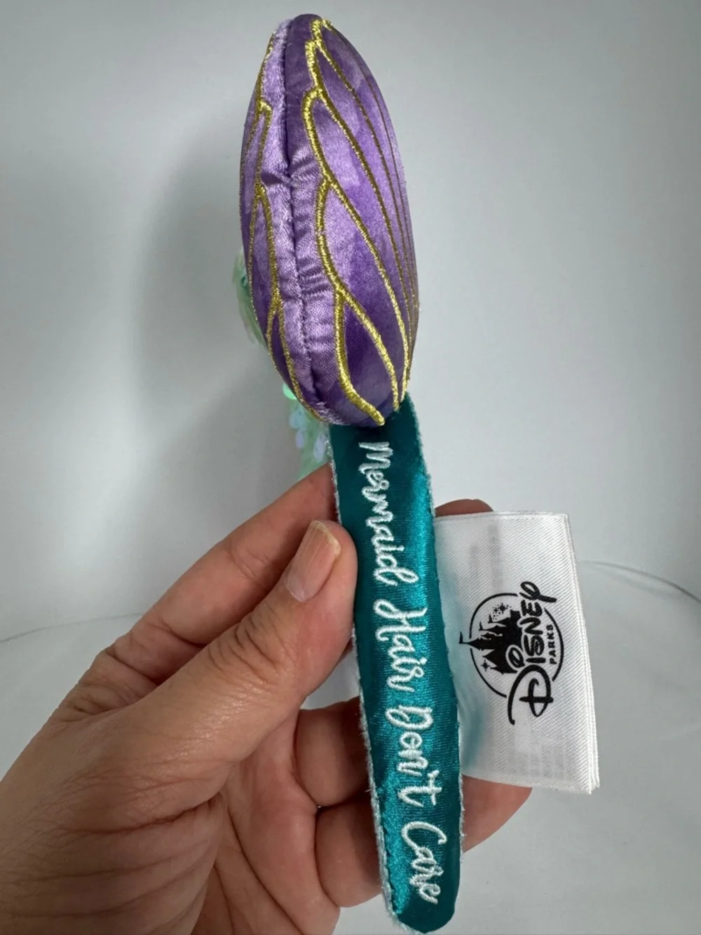 Disney Purple Shell Mouse Ear Headband with Teal Ribbon